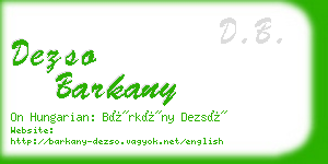 dezso barkany business card